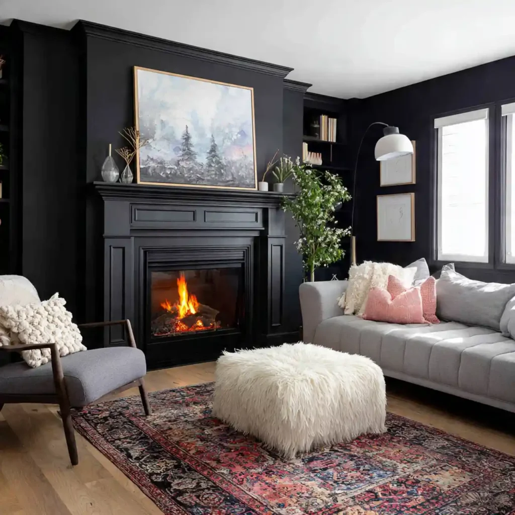 4-Black Living Room Idea