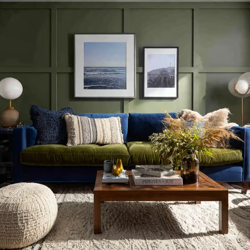 4-Blue and Green Living Room Idea
