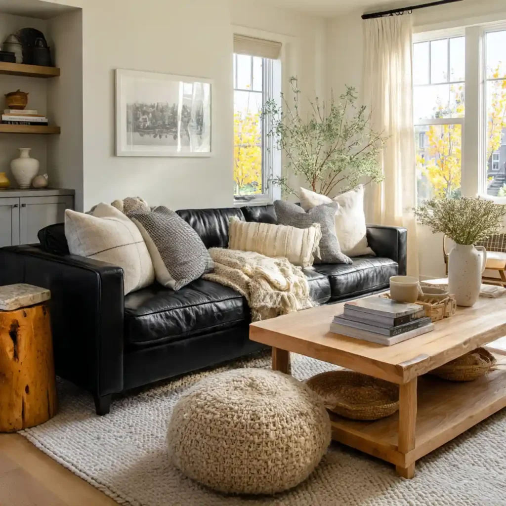5-Black Sofa Living Room Idea