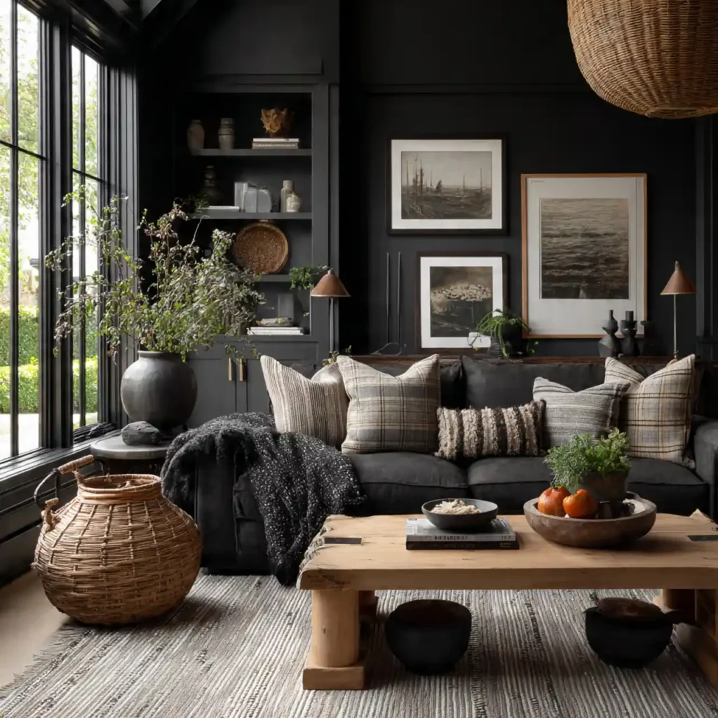 6-Black Living Room Ideas
