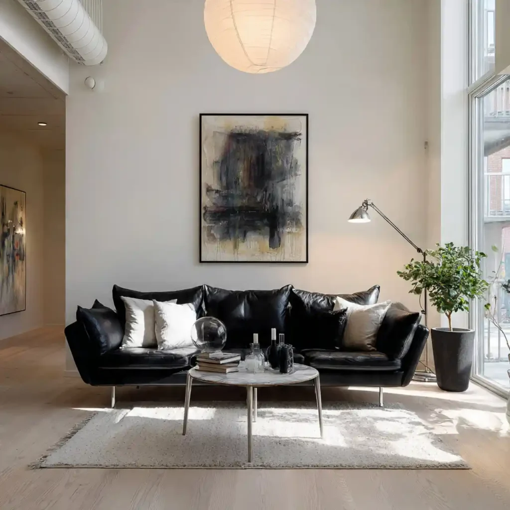 6-Black Sofa Living Room Idea