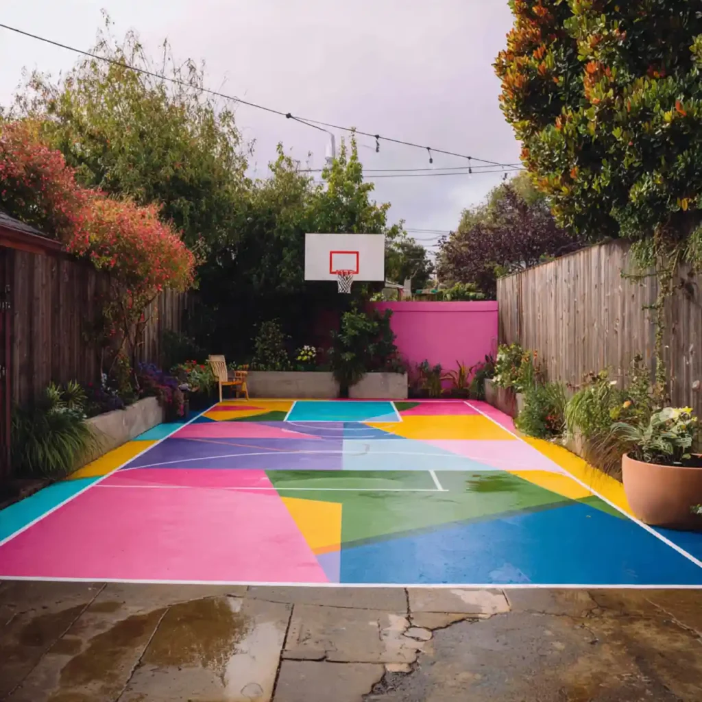 7-Backyard Basketball Court Idea