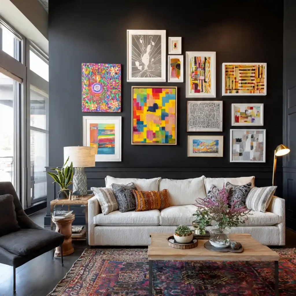 7-Black Living Room Idea