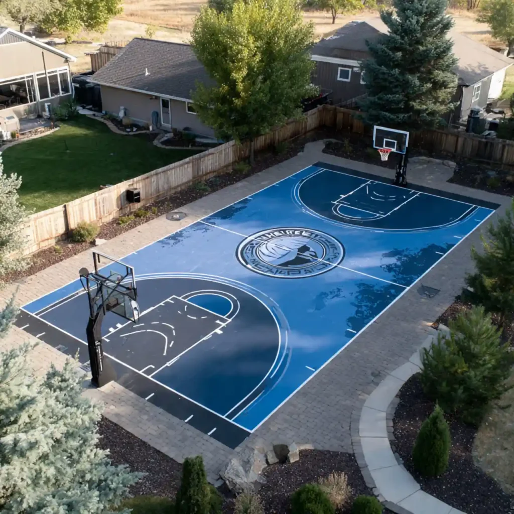 8-Backyard Basketball Court Idea