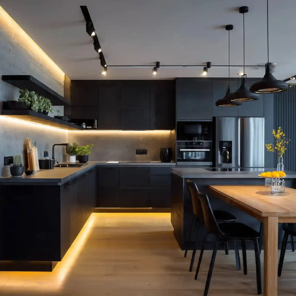 8-Black Kitchen Cabinets