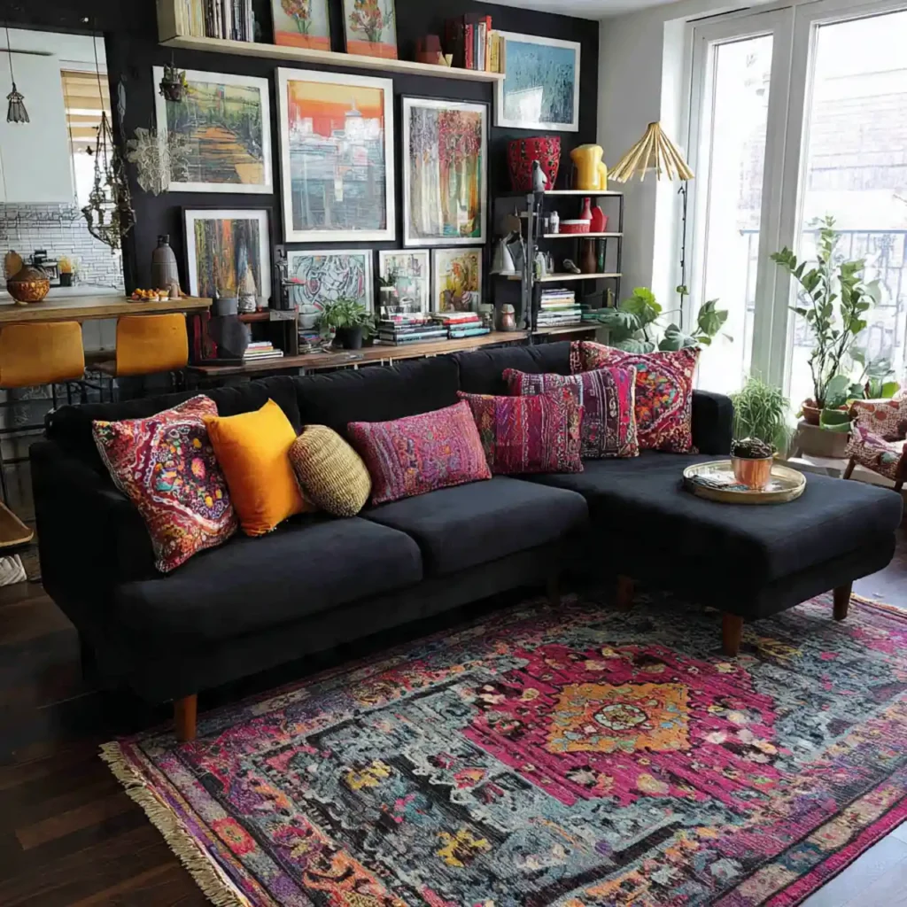 8-Black Living Room Idea