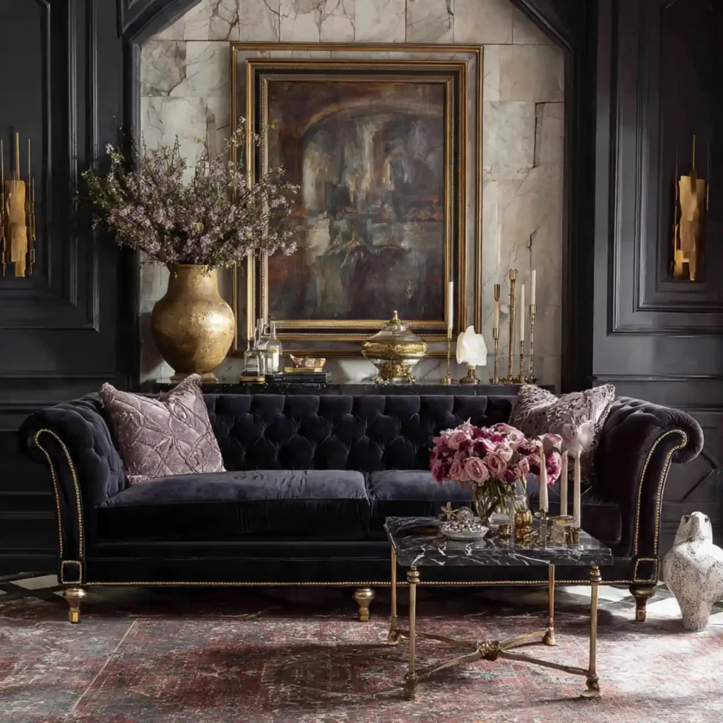 8-Black Sofa Living Room Idea