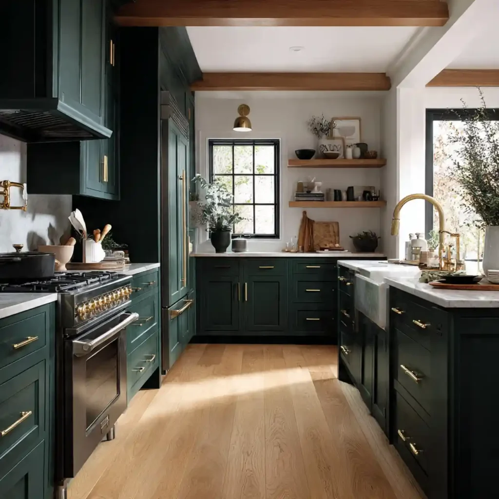 8-Dark Kitchen Cabinet Idea