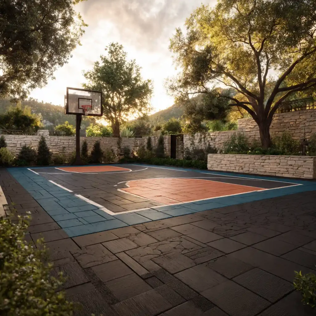 9-Backyard Basketball Court Idea