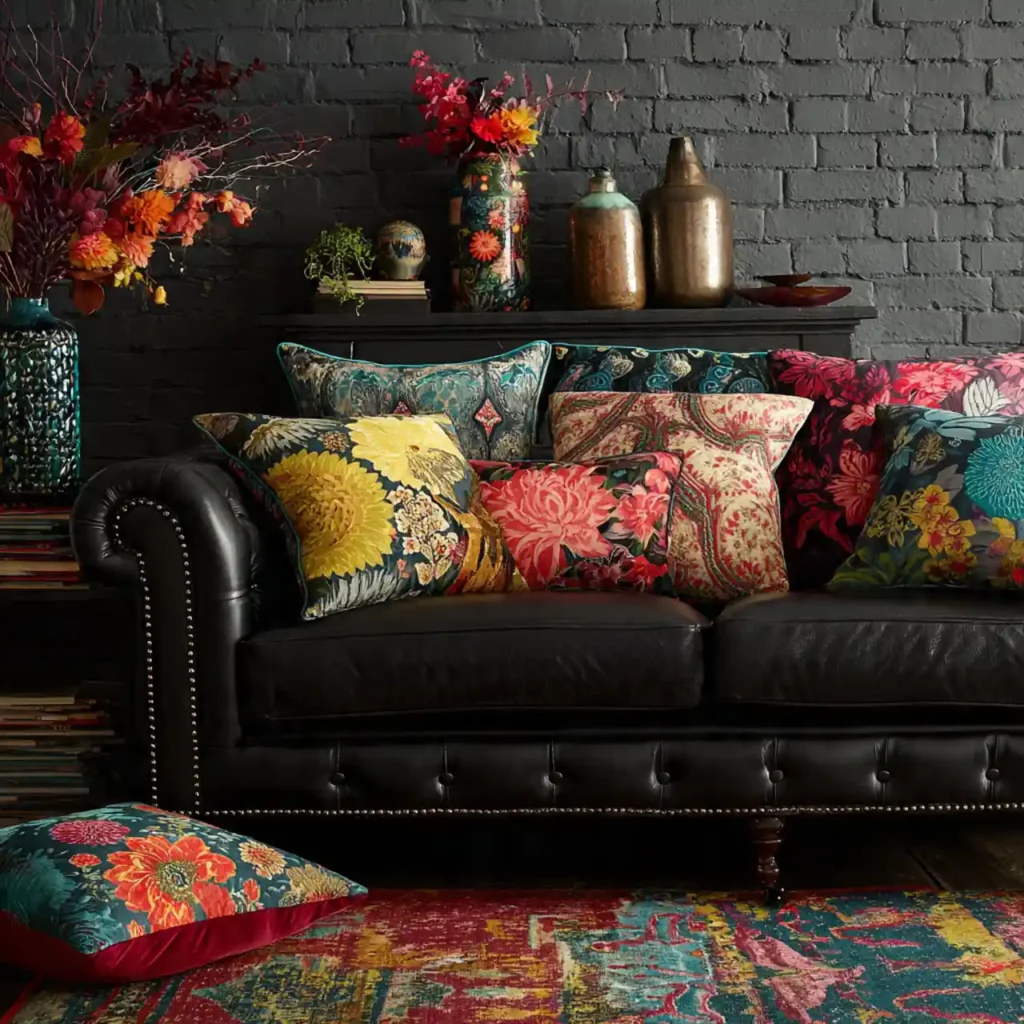 9-Black Sofa Living Room Idea