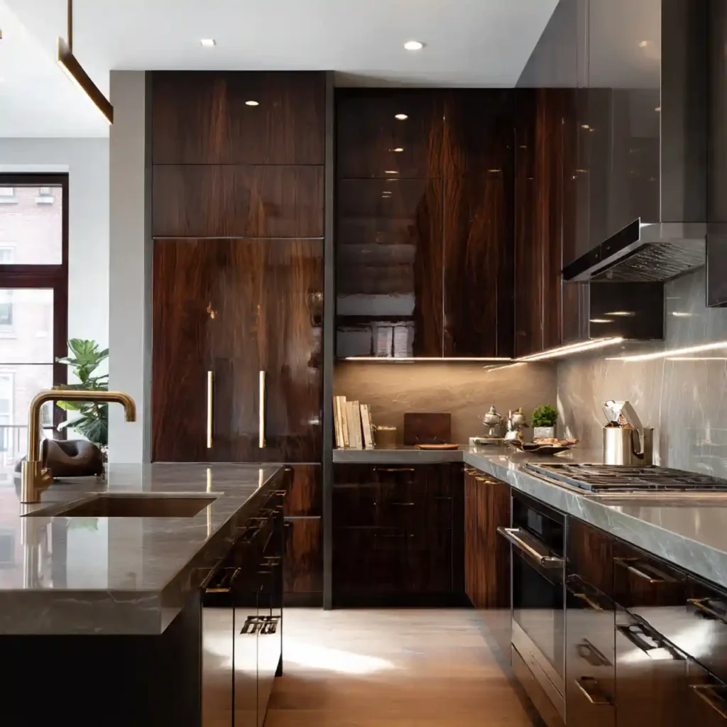 9-Dark Kitchen Cabinet Idea