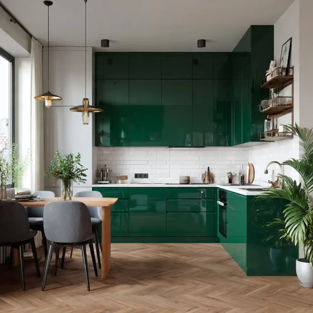10-Emerald Green Kitchen Idea