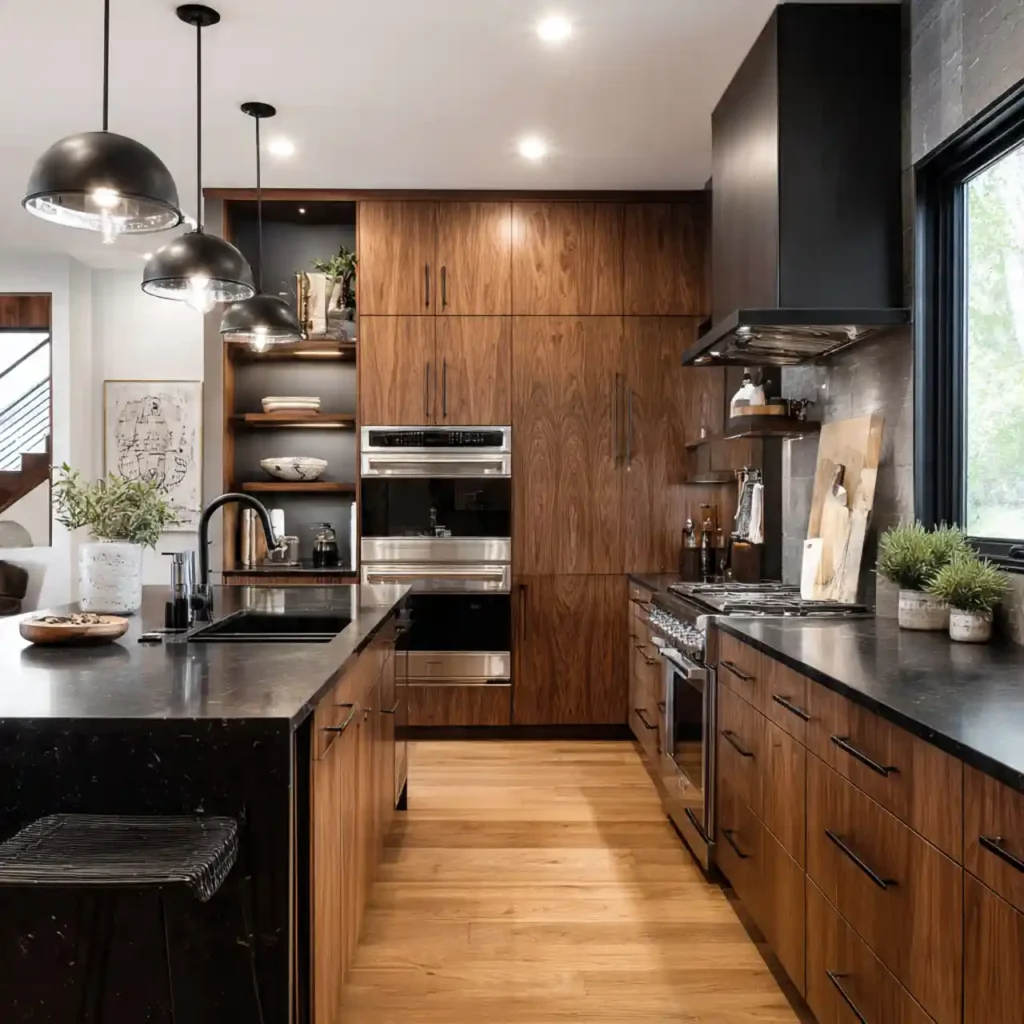 11-Dark Wood Kitchen Cabinet