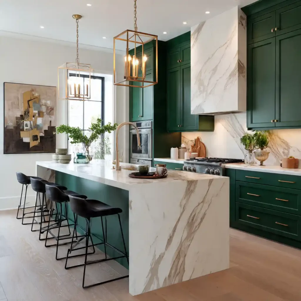 11-Emerald Green Kitchen Idea