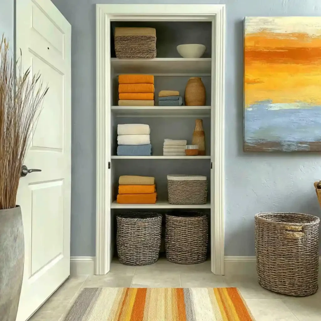 11-Hallway Linen Closet Organization Idea