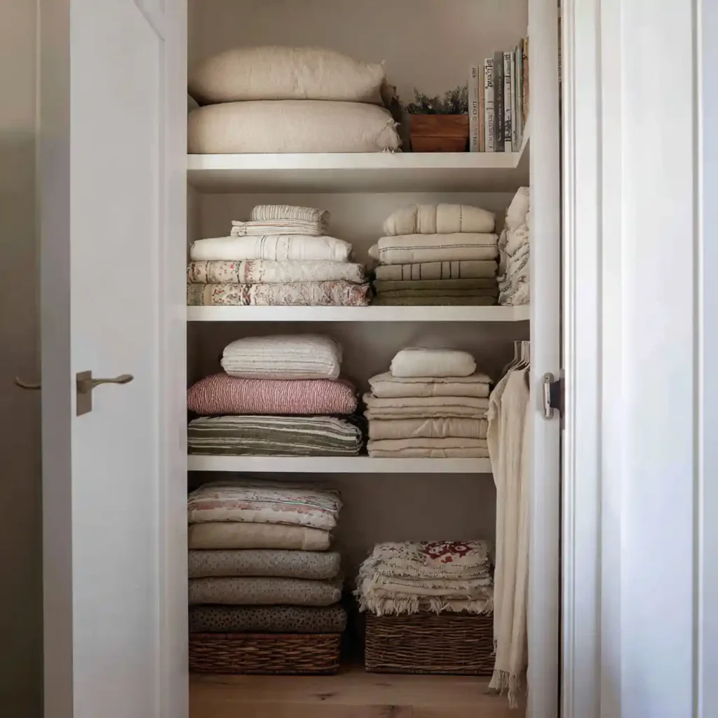 12-Hallway Linen Closet Organization Idea