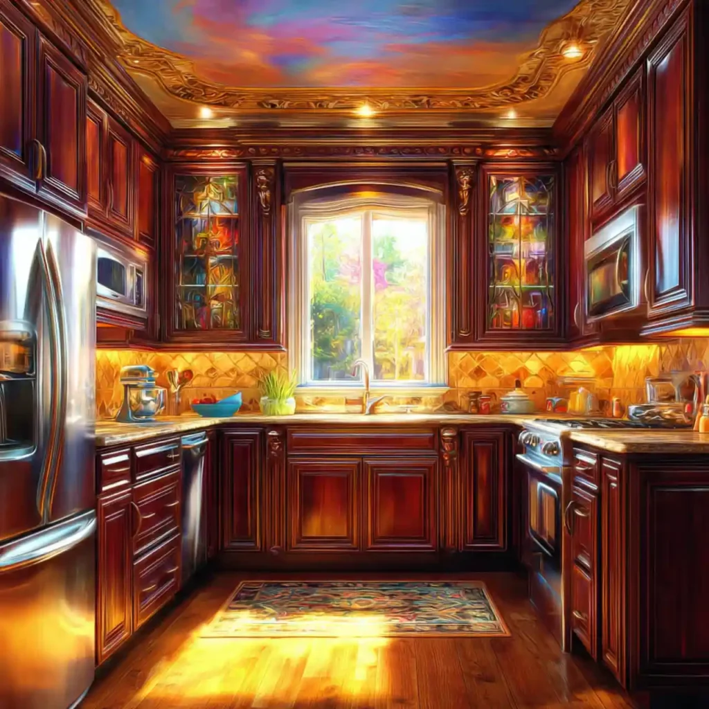 13-Dark Wood Kitchen Cabinet