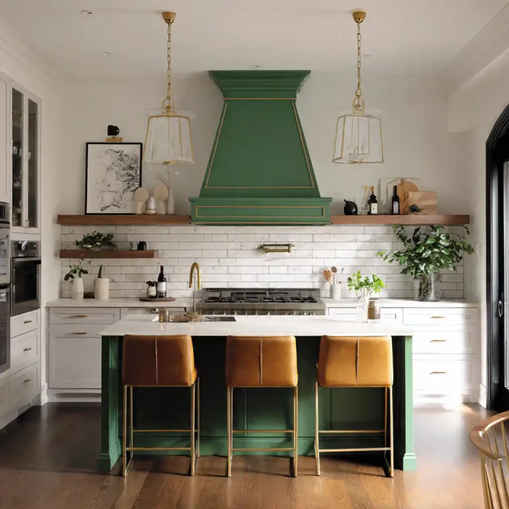 13-Emerald Green Kitchen Idea