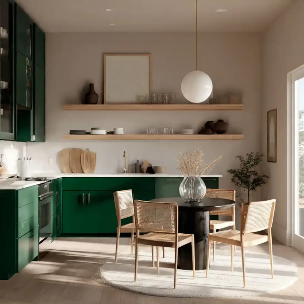 14-Emerald Green Kitchen Idea