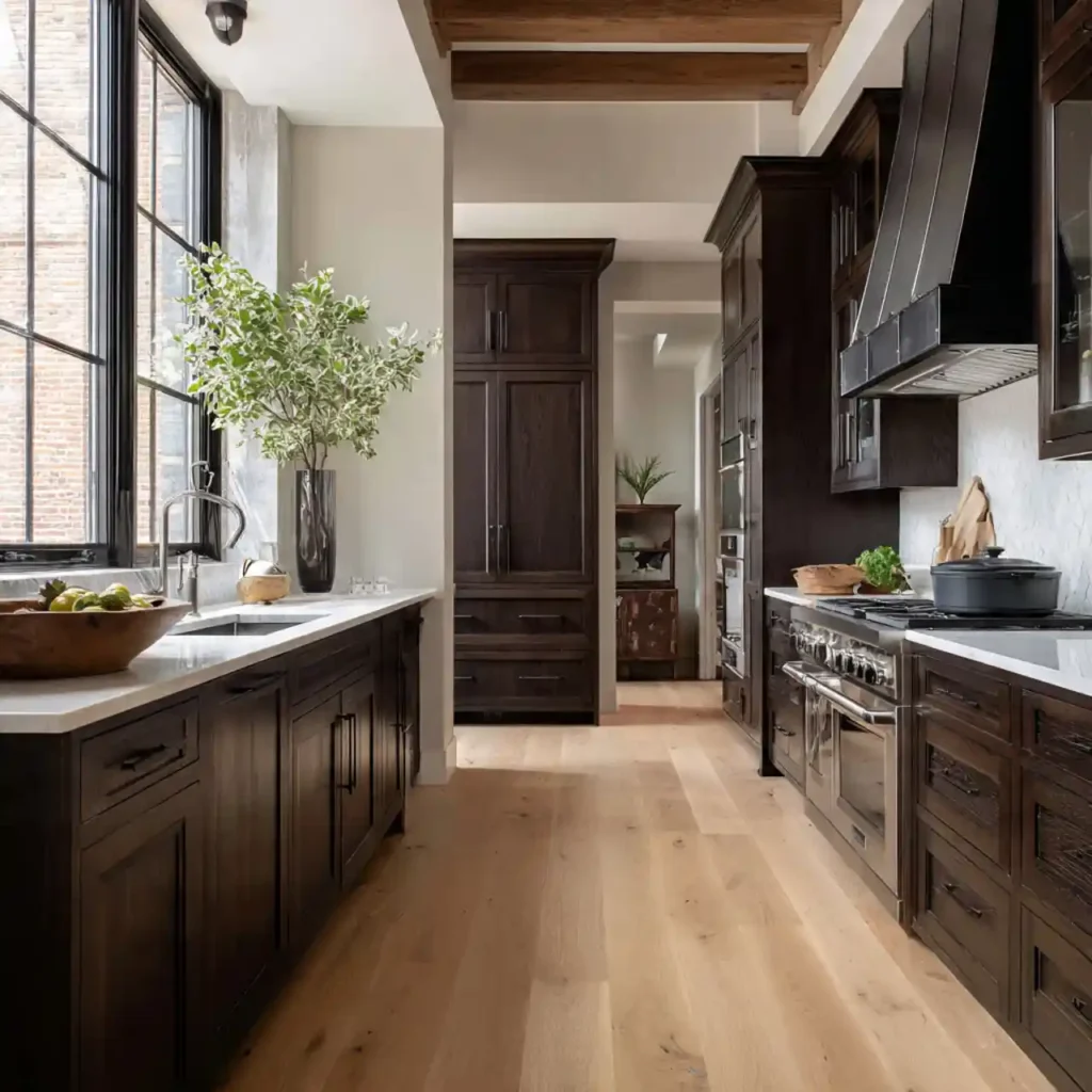 15-Dark Wood Kitchen Cabinet