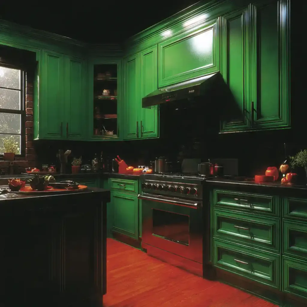 15-Emerald Green Kitchen Idea