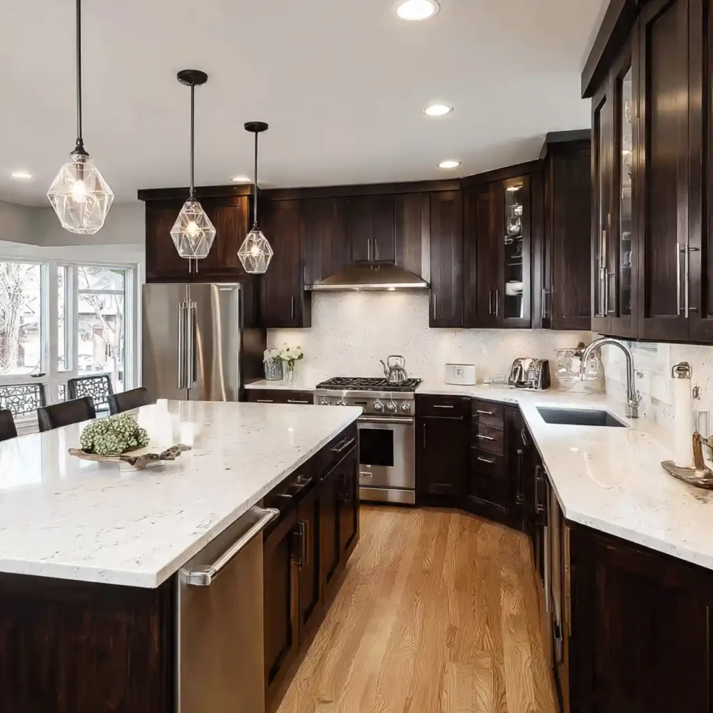 16-Dark Wood Kitchen Cabinet