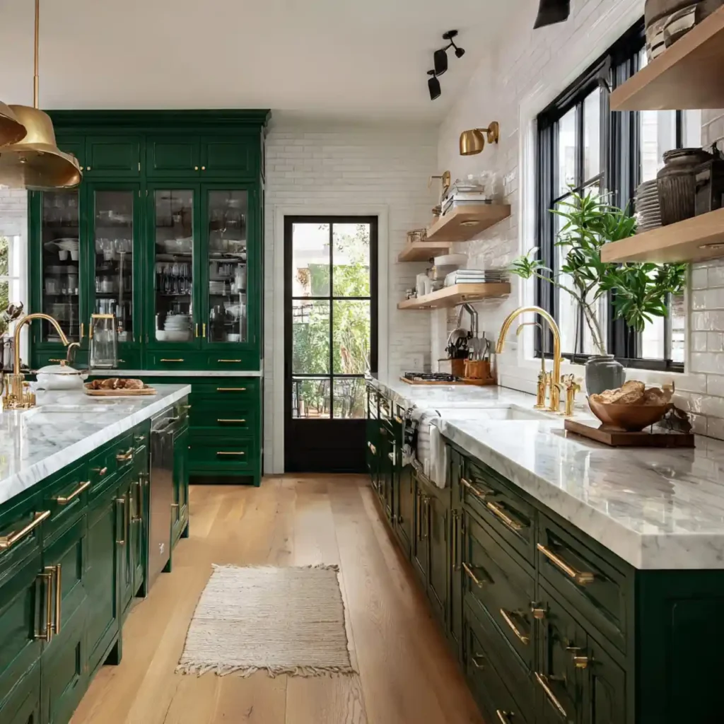 16-Emerald Green Kitchen Idea