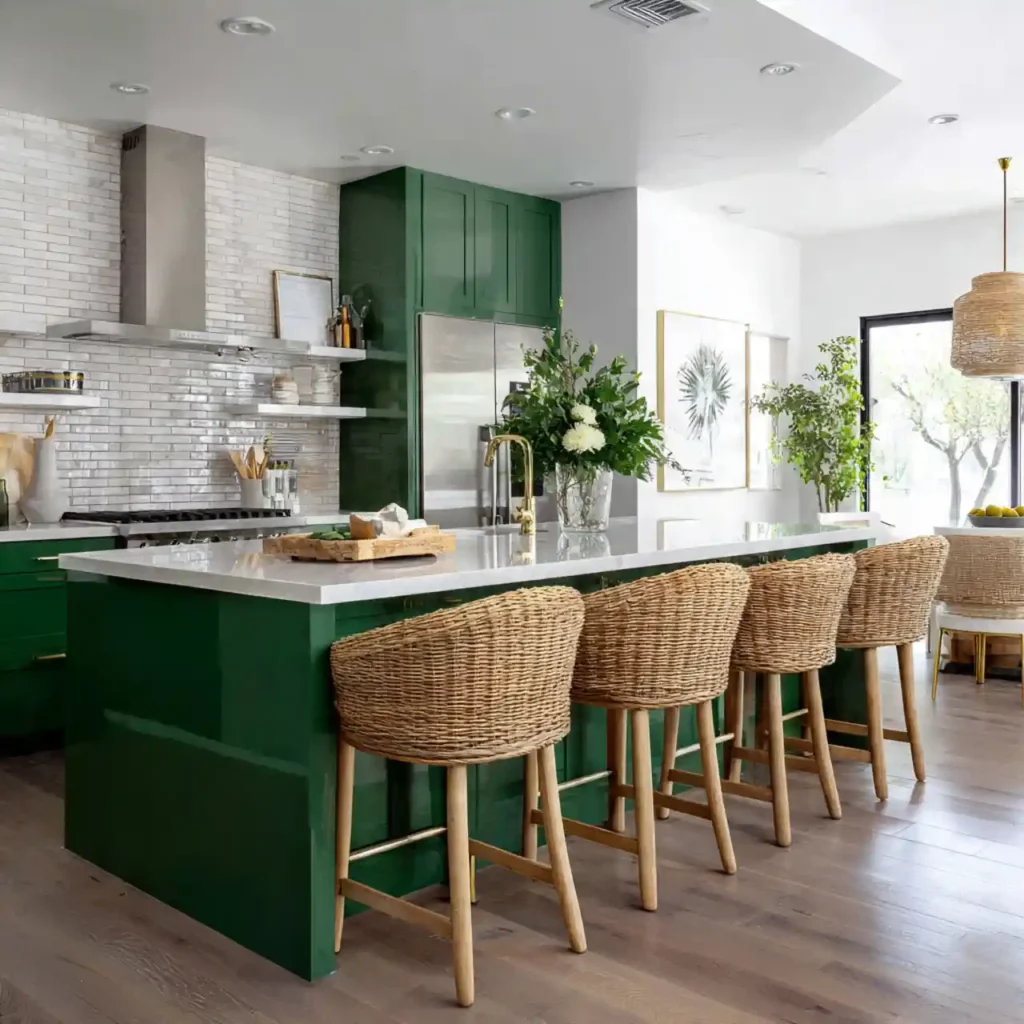 17-Emerald Green Kitchen Idea