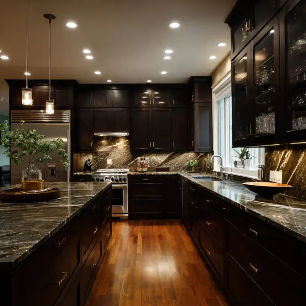 18-Dark Wood Kitchen Cabinet