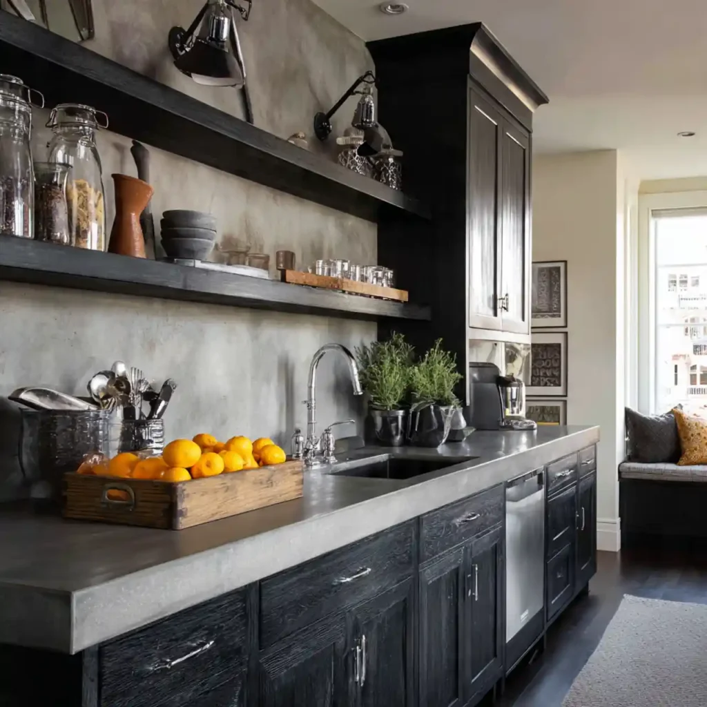 19-Dark Kitchen Idea