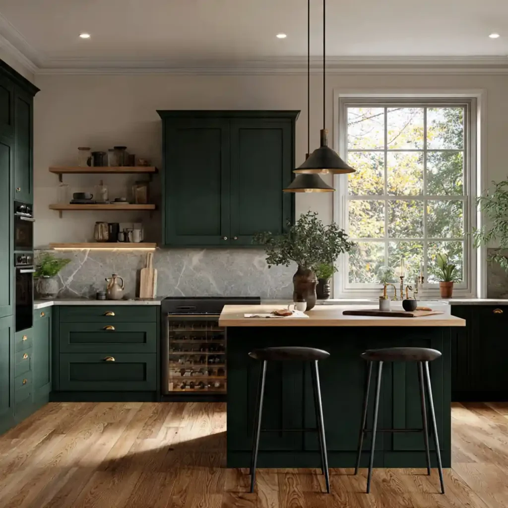 19-Emerald Green Kitchen Idea
