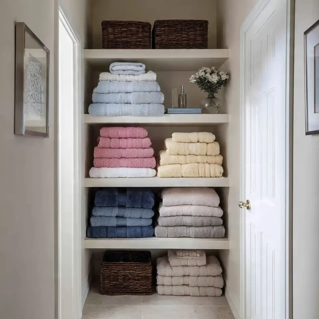 19-Hallway Linen Closet Organization Idea