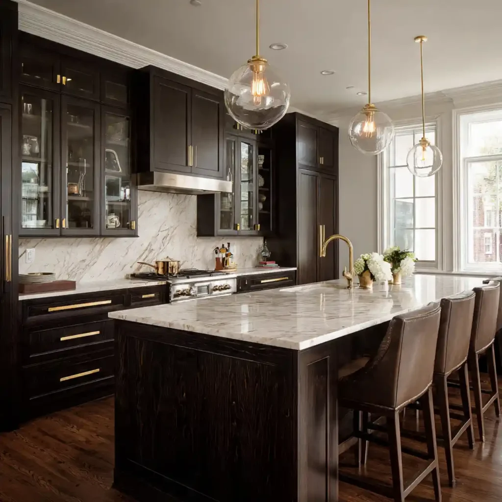 2-Dark Wood Kitchen Cabinet