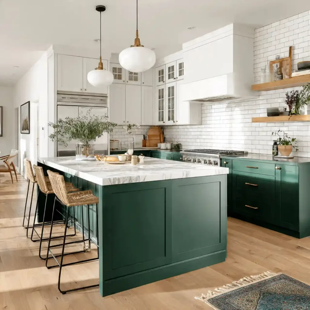 2-Emerald Green Kitchen Idea