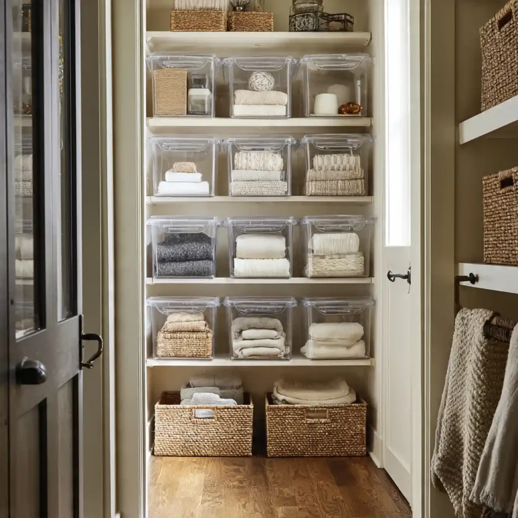 2-Hallway Linen Closet Organization Idea