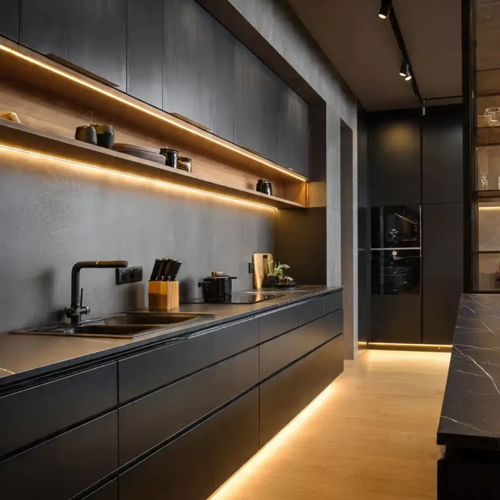 21-Dark Kitchen Idea