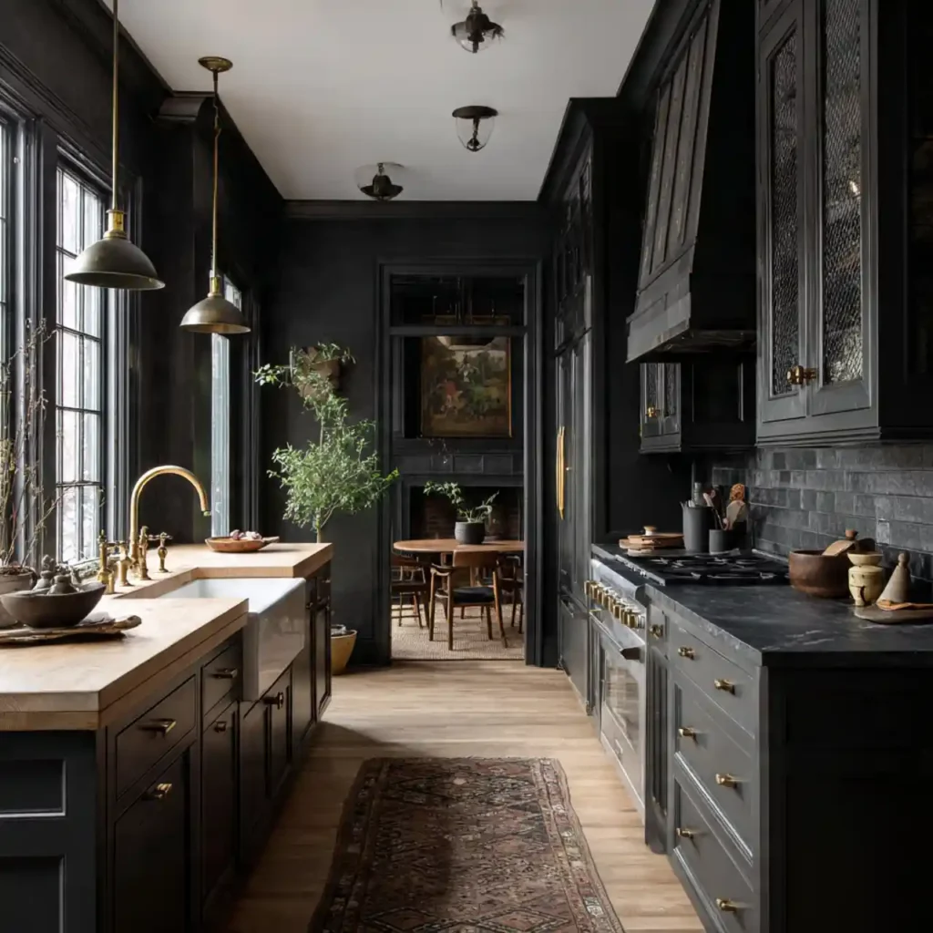 21-Dark Moody Kitchen Idea