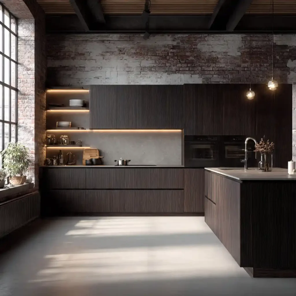 21-Dark Wood Kitchen Cabinet
