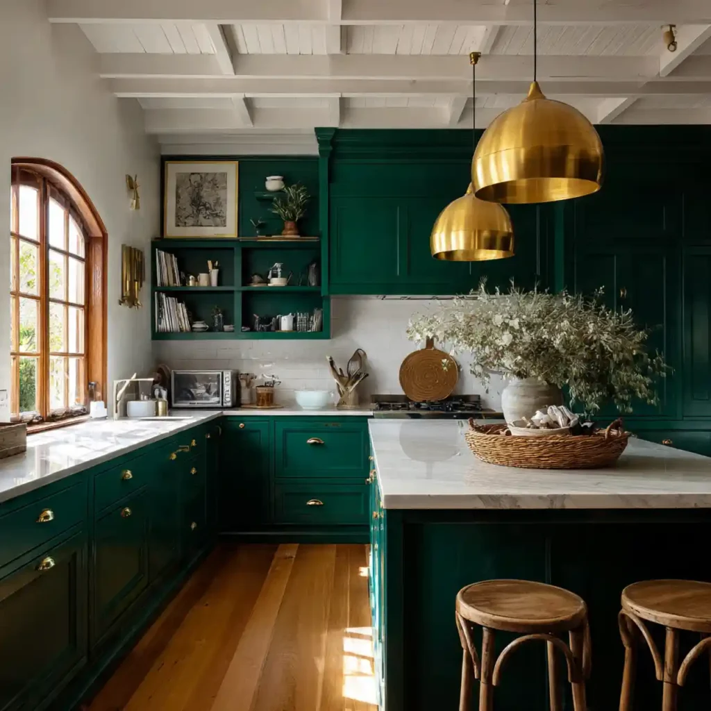 21-Emerald Green Kitchen Idea