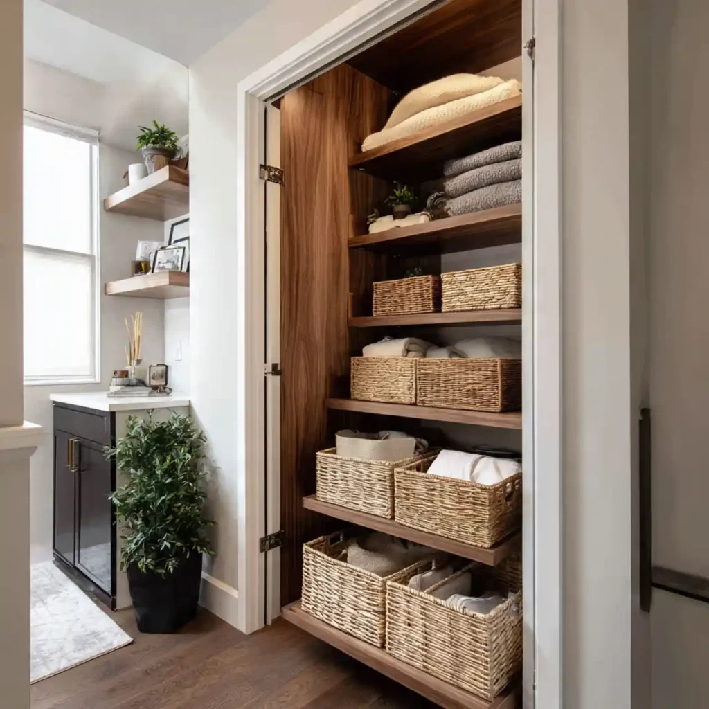 21-Hallway Linen Closet Organization Idea