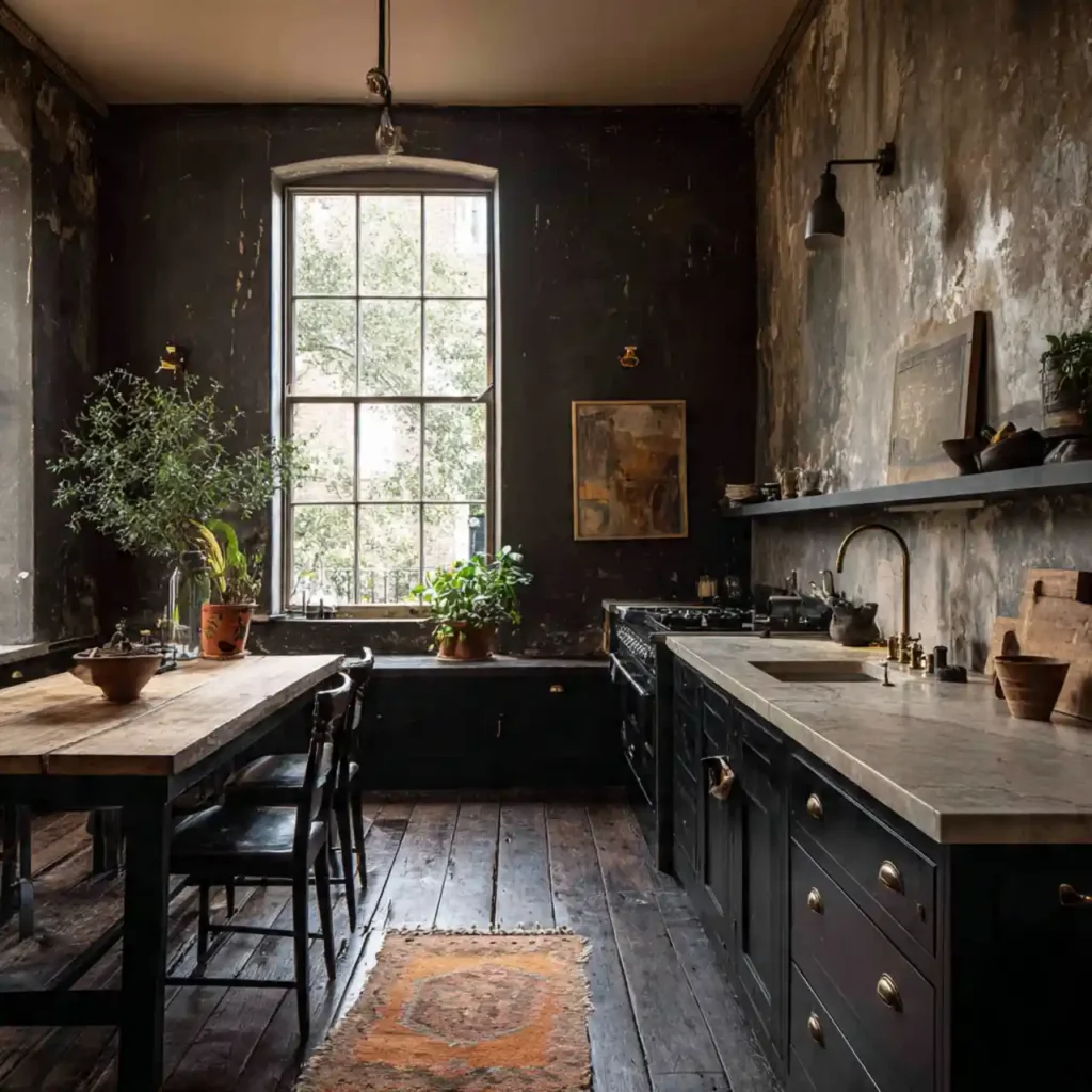 22-Dark Moody Kitchen Idea