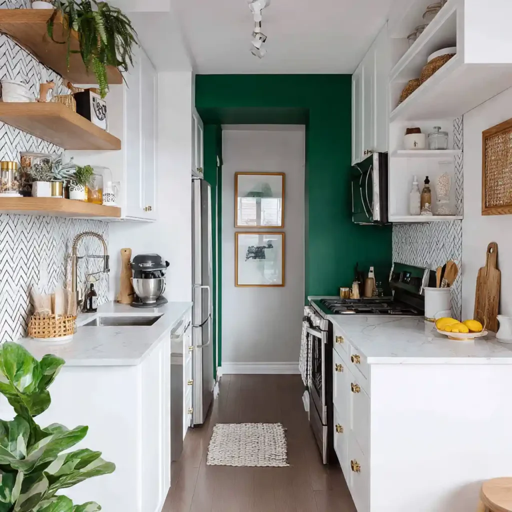 22-Emerald Green Kitchen Idea
