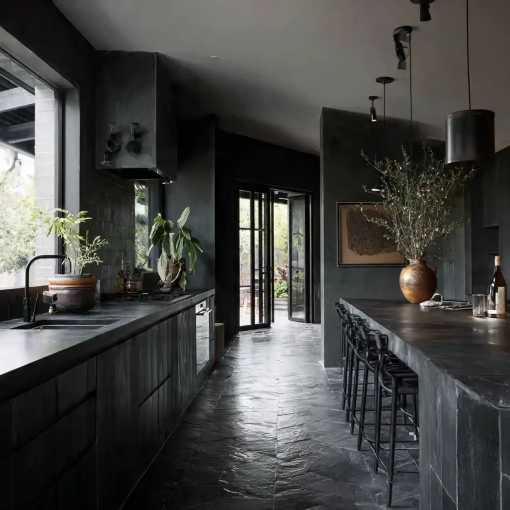 23-Dark Moody Kitchen Idea