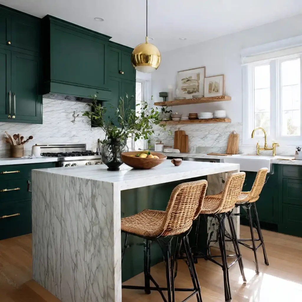 23-Emerald Green Kitchen Idea