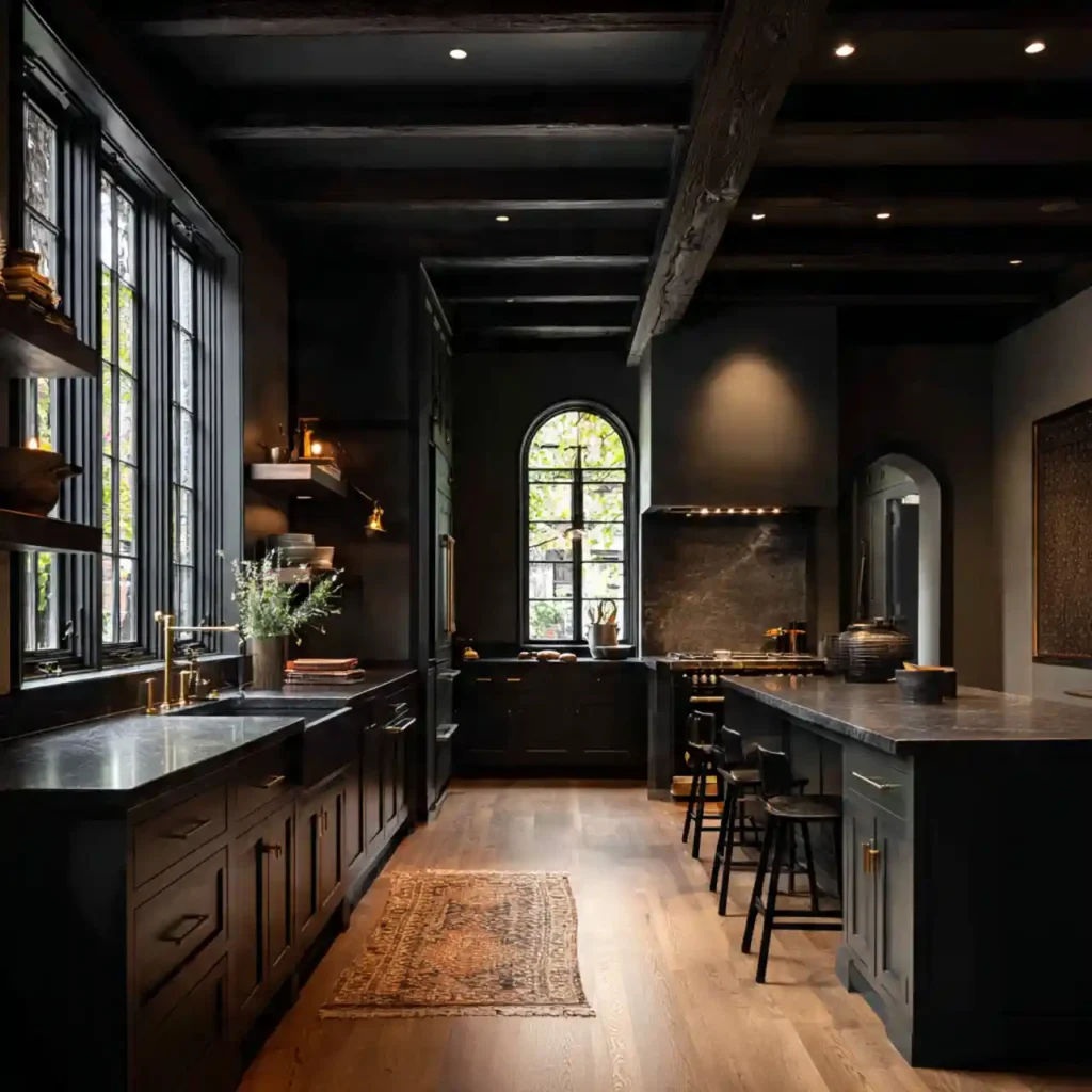 24-Dark Kitchen Idea