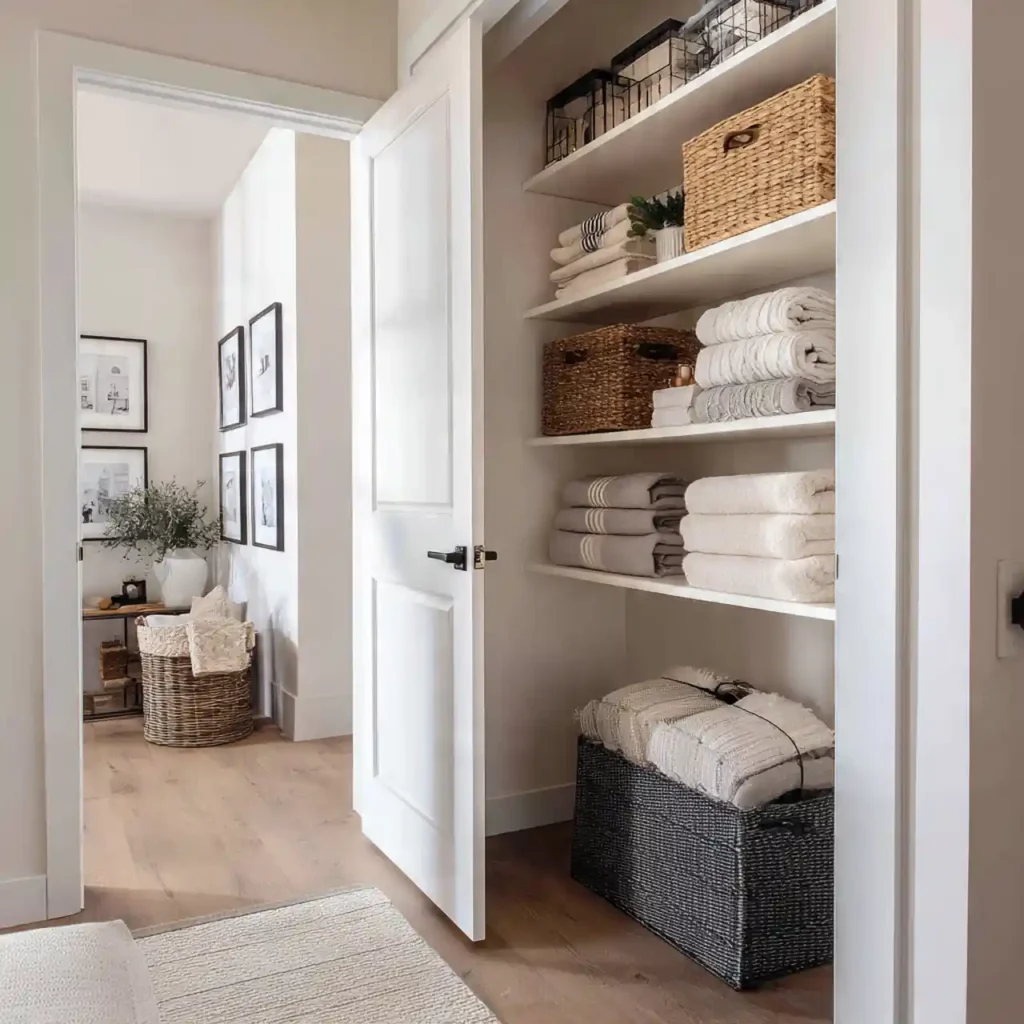 25-Hallway Linen Closet Organization Idea