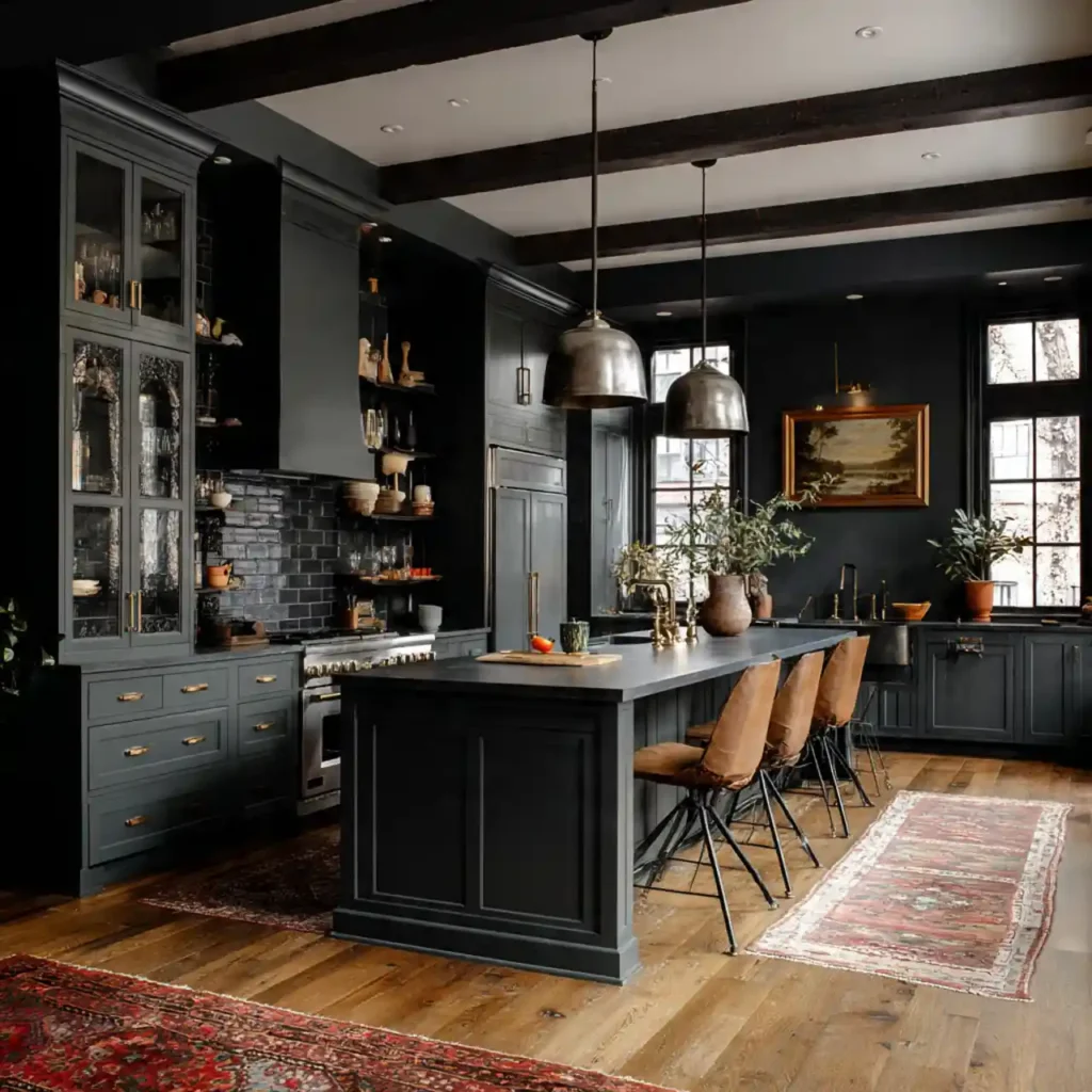 27-Dark Kitchen Idea