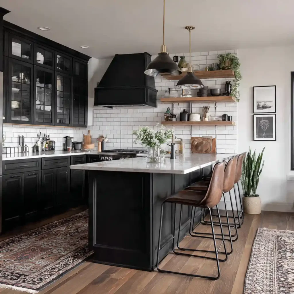 27-Dark Wood Kitchen Cabinet