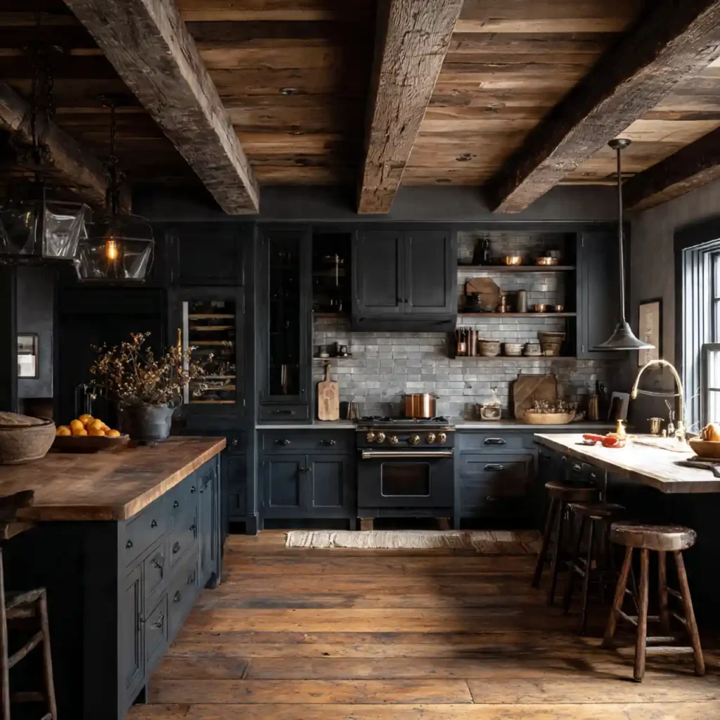 29-Dark Wood Kitchen Cabinet