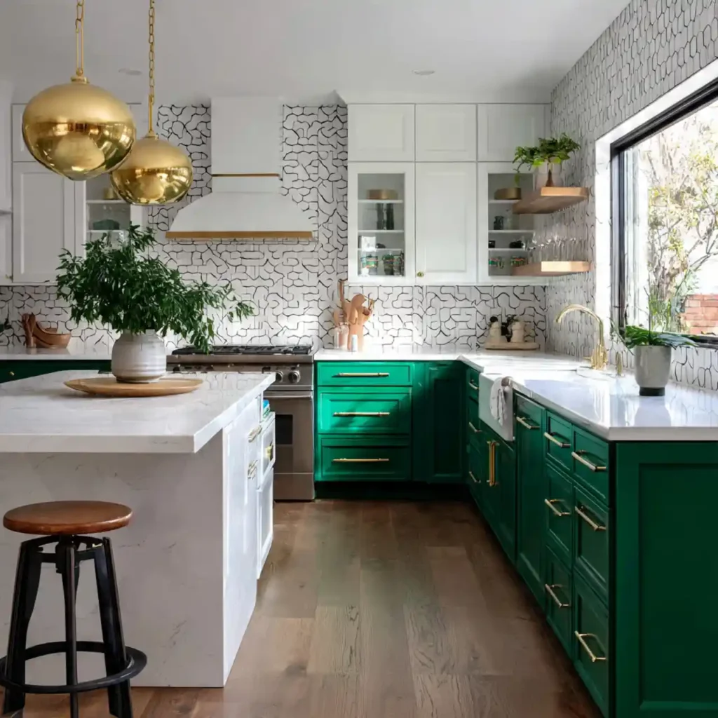 3-Emerald Green Kitchen Idea